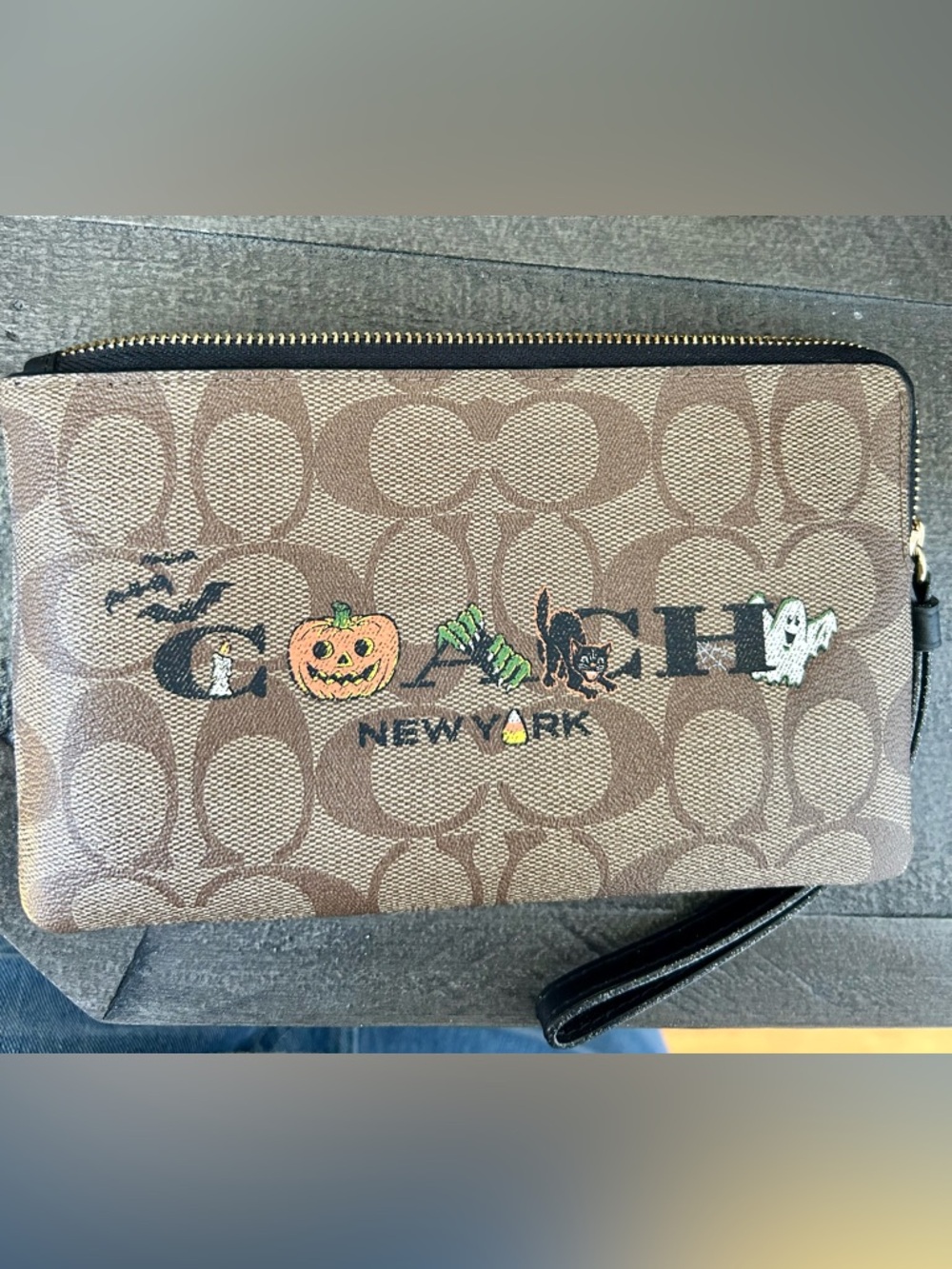 COACH large Halloween wristlet HTF